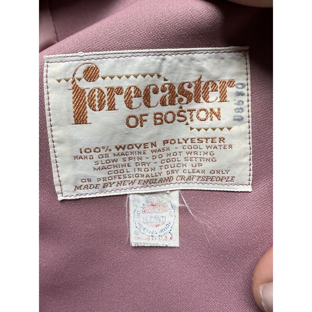 Vintage 80s Forecaster of Boston Women's M Trench Coat Woven Polyester Raincoat - Picture 6 of 6